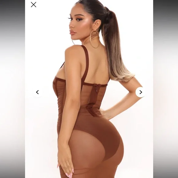 Mixed Drinks Mixed Feelings Mini Dress - Chocolate size XL - Picture 2 of 8